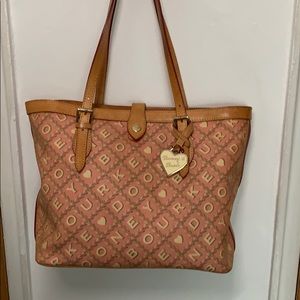 Dooney & Bourke Pink alphabet logo bag and wallet